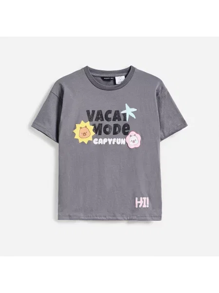 Reserved Tričko Kapibara CapyFun tmavě šedá