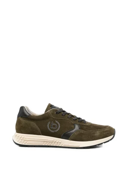 Sneakerși Bugatti din piele de căprioară cu imagine verde