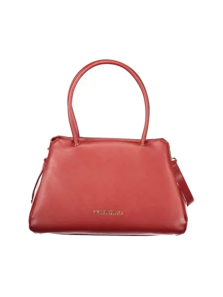 Lniana torebka Valentino Bags czerwona