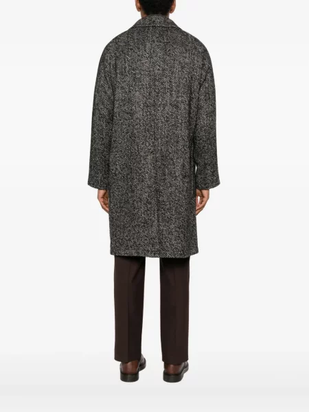 Palton Tagliatore cu model herringbone negru