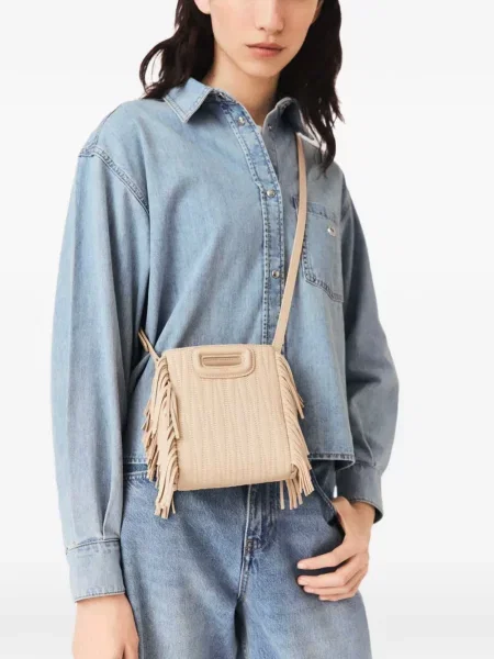 Geantă shopper Maje cu franjuri