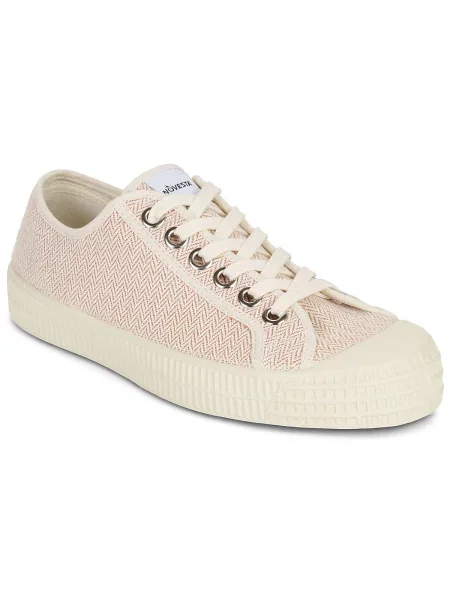 Pantofi Novesta cu model herringbone alb