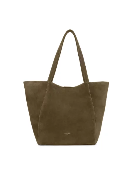 Duża torebka Kazar zamszowa zielona