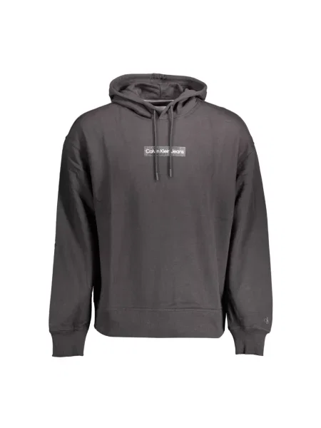 Bluza z kapturem Calvin Klein z kapturem z długim rękawem czarna