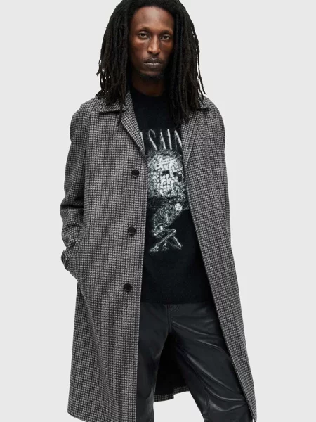 AllSaints palton de lana GOODMAN de tranzitie gri