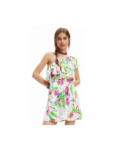 Desigual sukienka mini prosta biały