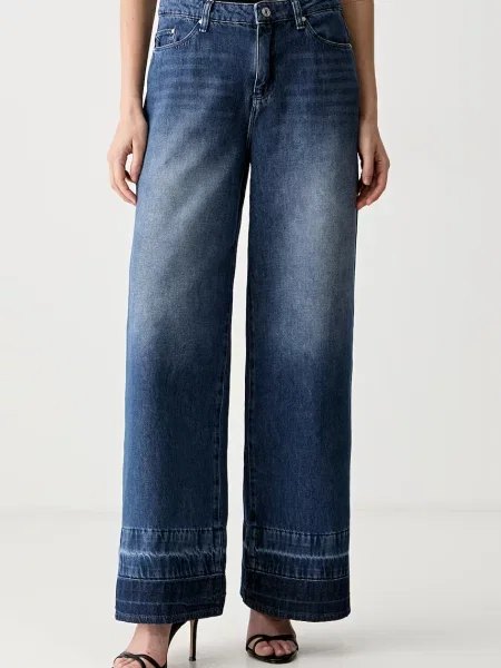 Karl Lagerfeld blugi wide leg pentru femei albastru