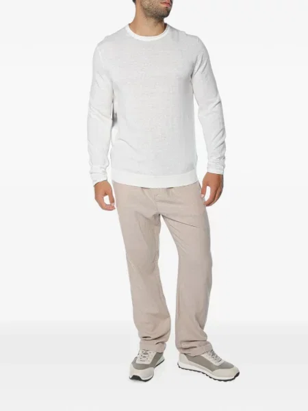 Pulover Ted Baker cu decolteu rotund alb