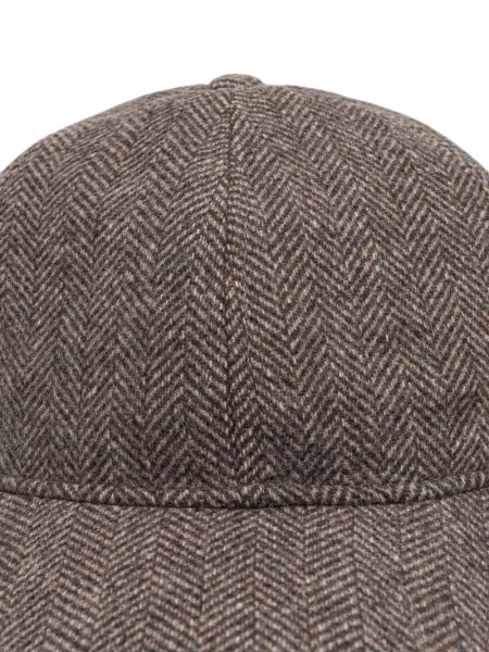 Șapcă Armani Exchange cu model herringbone maro