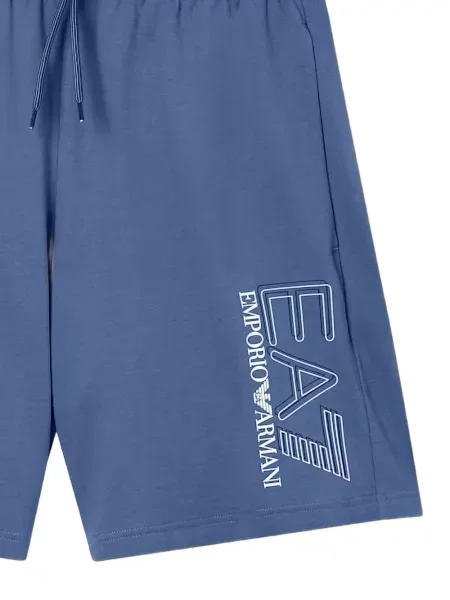 Шорти Ea7 Emporio Armani с принт с връзки синьо