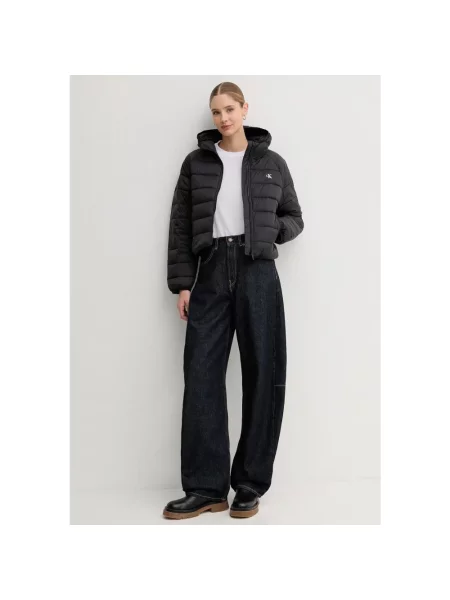 Ocieplana kurtka jeansowa Calvin Klein Jeans czarna