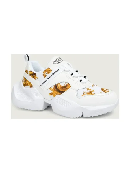 Versace Jeans Couture Sneakers FONDO GRAVITY DIS. cu adaos de piele alb