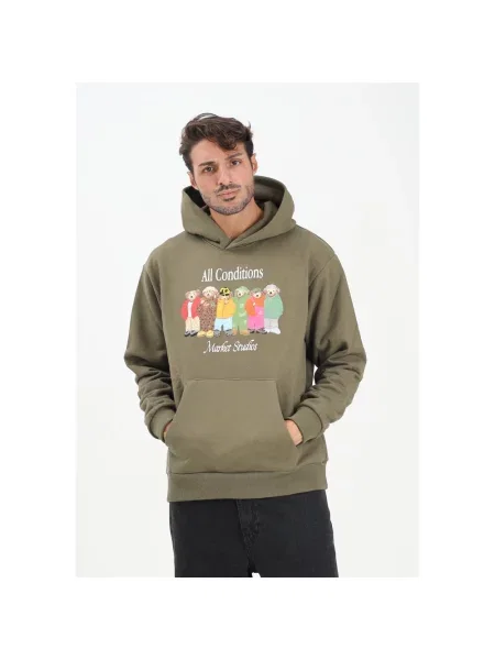 Bluza z kapturem Market z kapturem zielona