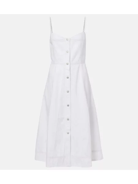 Térdig érő öltöny denim ruha Ag Jeans fehér
