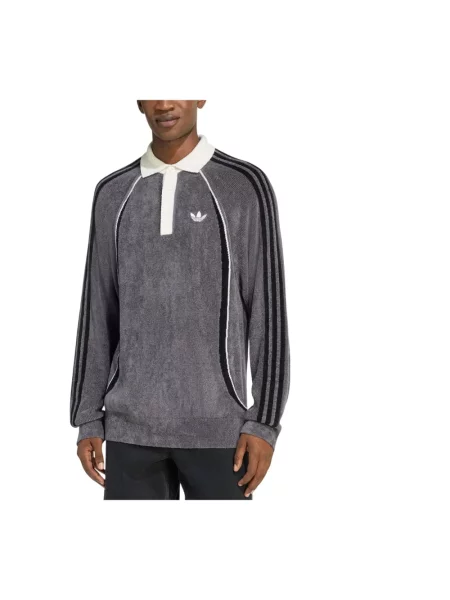Koszulka polo Adidas z logo szara