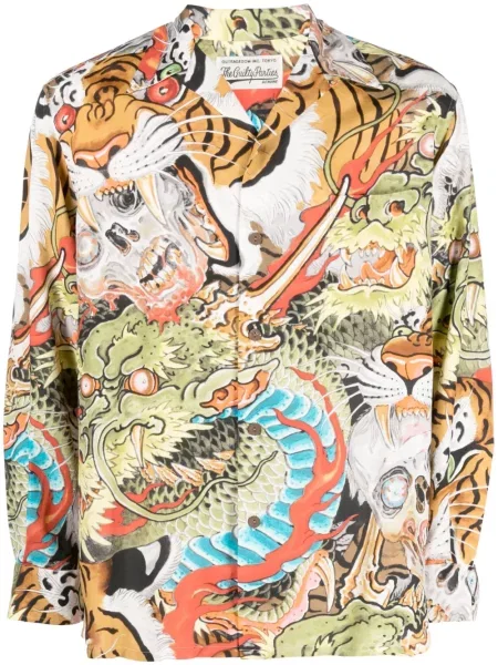 Риза Wacko Maria с принт зелено