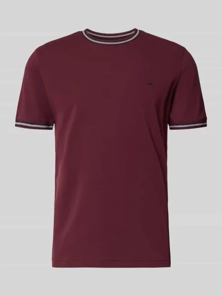 T-shirt w kroju regular fit z haftowanym logo Christian Berg Men