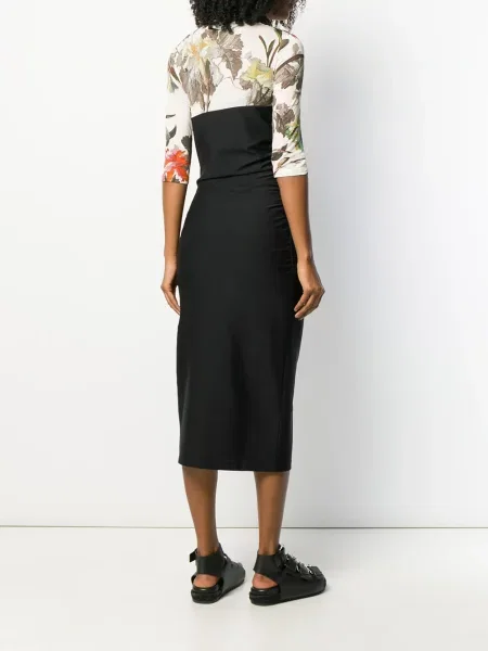 Rochie midi Off-white până la genunchi de costum alb