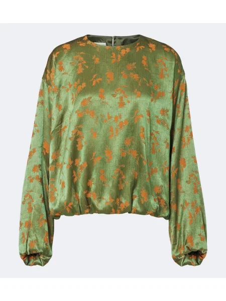 Bluză Dries Van Noten cu model floral verde