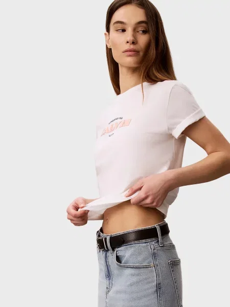 Класична футболка Calvin Klein Jeans біла