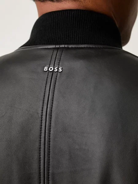 Кожаная куртка Boss Orange оранжевая
