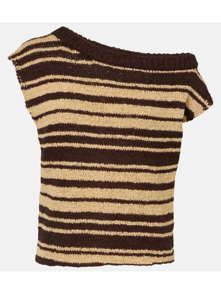 Top Faithfull w paski brązowy