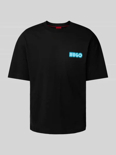 T-shirt z nadrukiem z logo model ‘Duwood’ Hugo czarna