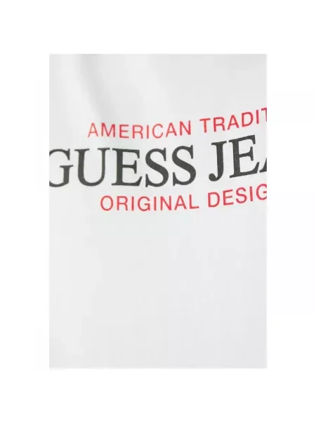 GUESS JEANS Tričko krvavo červená / čierna biela