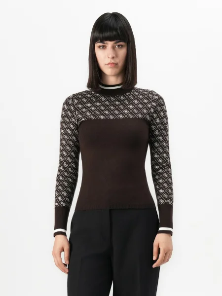 GUESS Pulover / alb maro
