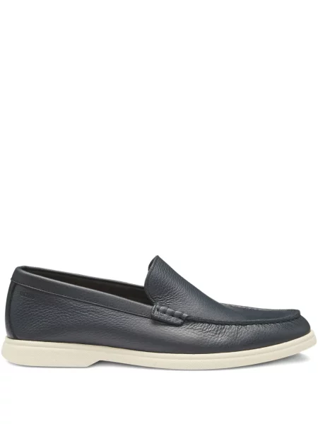 Pantofi loafer Boss din piele slip-on albastru