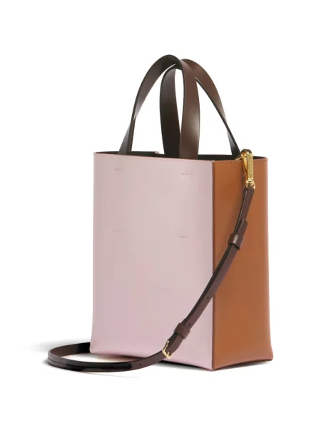 Mini geanta de piele Marni din piele mini maro