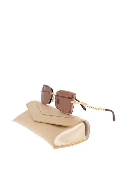 Ochelari de soare Bvlgari cu imprimeu geometric maro
