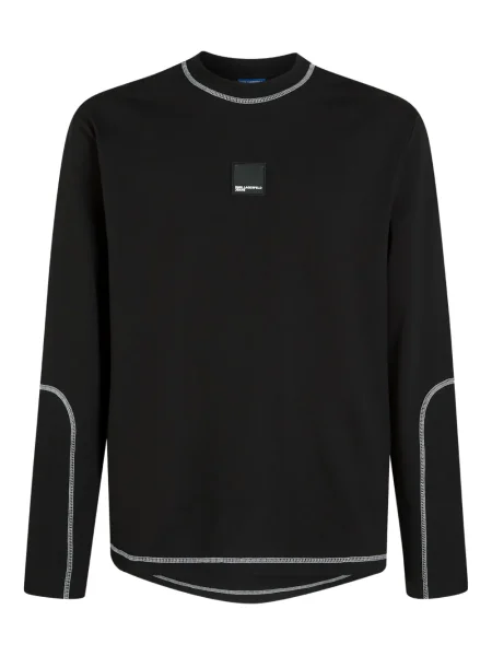 Tricou Karl Lagerfeld Jeans lung negru