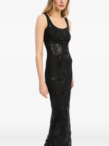 Rochie maxi Rotate Birger Christensen cu model floral de costum negru