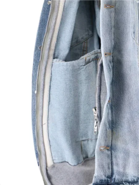 Geacă de blugi Balenciaga cu glugă albastru