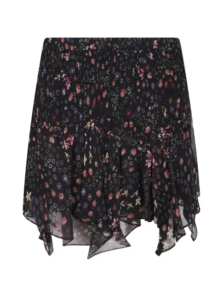Fusta mini Isabel Marant cu model floral negru