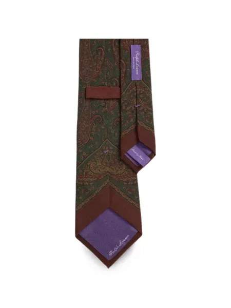Cravată Ralph Lauren Purple Label de mătase cu imagine cu model paisley verde