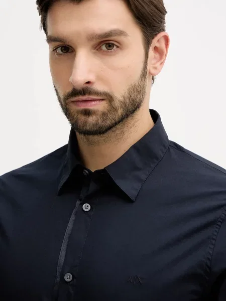 Сорочка Armani Exchange regular класичний комір синій