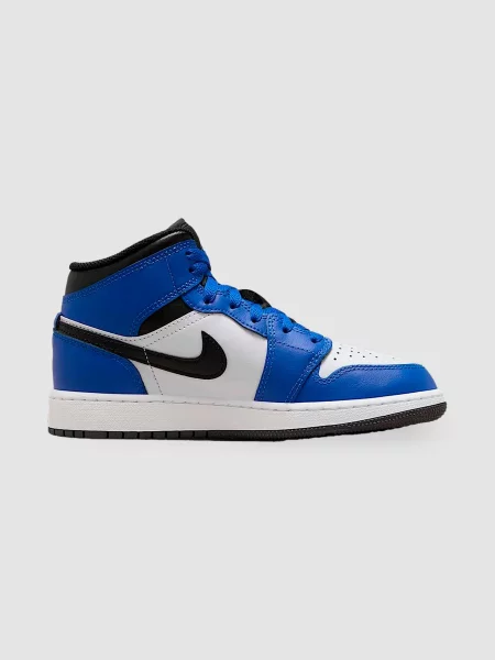 Кросівки повсякденні Jordan 1 Mid Gs білий/синій штучна шкіра/текстиль білі