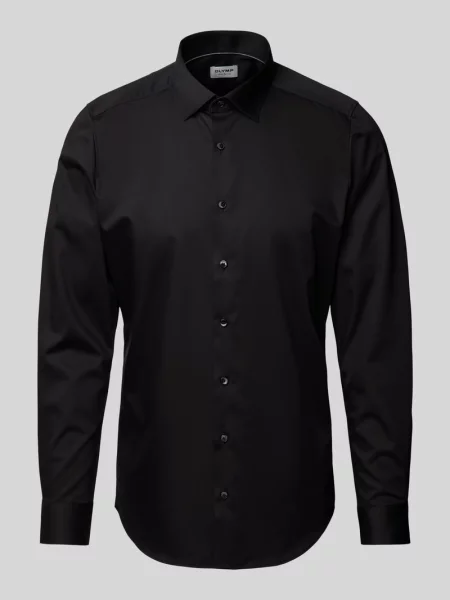 Koszula biznesowa o kroju slim fit z kołnierzykiem typu kent Olymp Level Five czarna