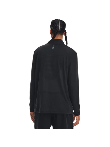 Longsleeve do biegania Under Armour Seamless Stride Zip black/reflective czarny