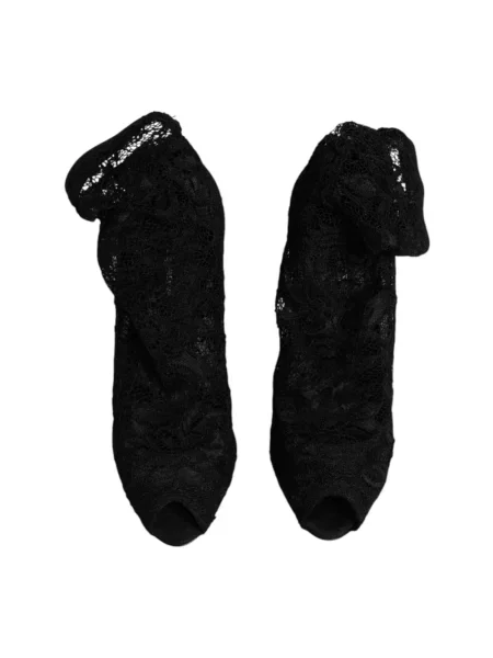 Czółenka Dolce And Gabbana koronkowa czarna