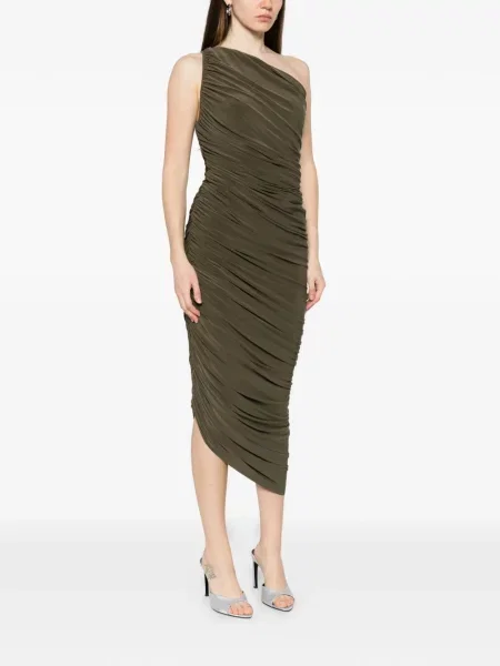 Rochie Norma Kamali cu volane verde