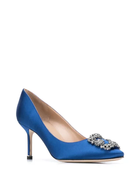 Bateliai Manolo Blahnik su sagtimis mėlyna