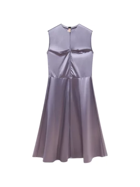 Rochie Marni din satin fără mâneci violet
