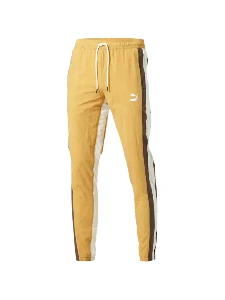 Pantaloni Puma cu dungi alergare galben