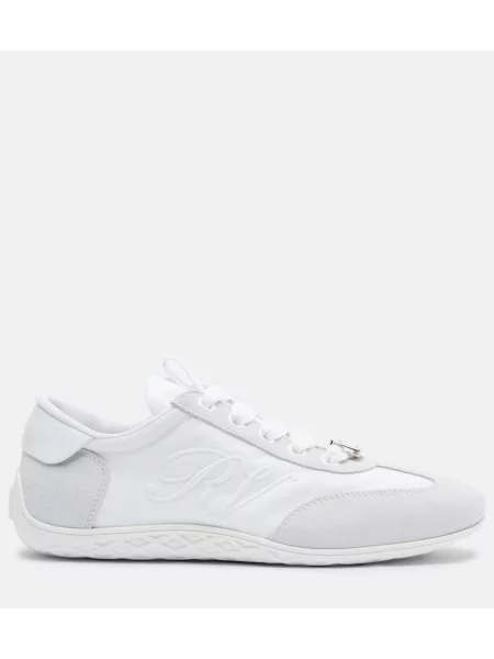 Sneakerși Roger Vivier din piele de căprioară alb