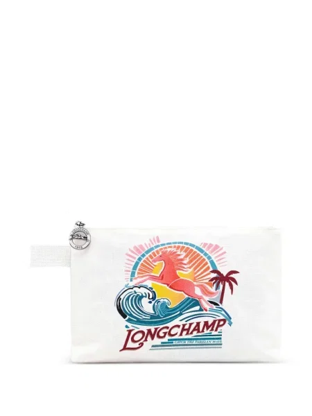 Geantă Longchamp cu imagine alb