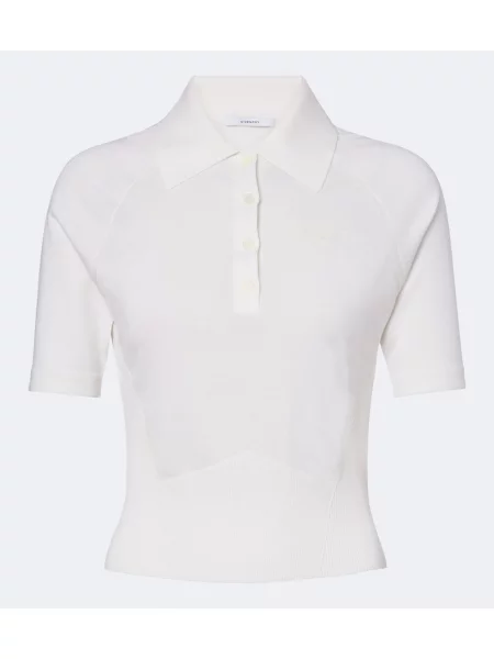 Tricou polo Givenchy de mătase alb