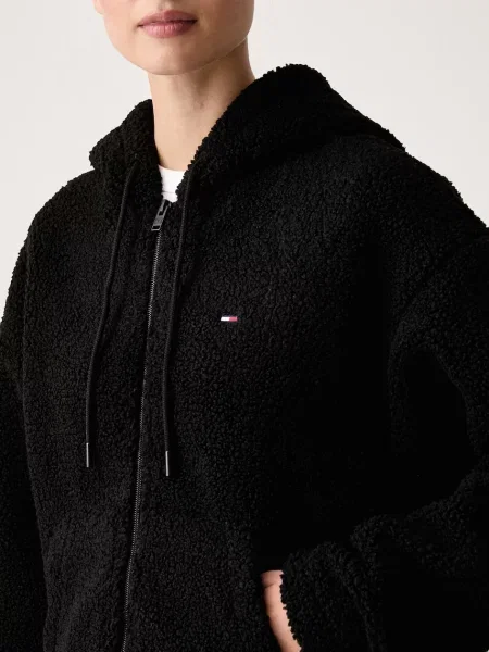 Суичър с качулка Tommy Jeans черно